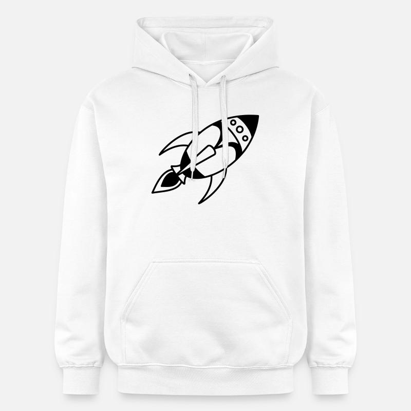 Retro Space Rocket – Space Spaceship Design - Gildan Unisex Softstyle® Midweight Hoodie - white