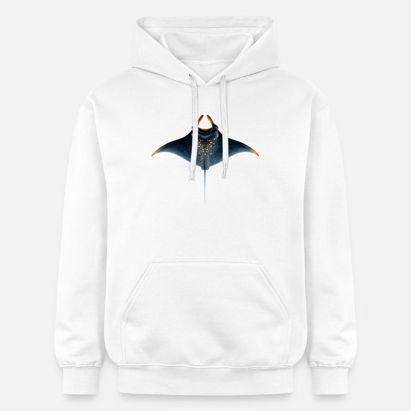 Manta Ray, Devil Ray, Stingray, Diver - Gildan Unisex Softstyle® Midweight Hoodie - white