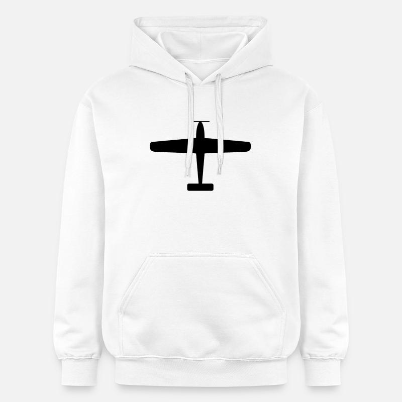 Silhouette d’avion noir - Sweat à capuche Softstyle® Gildan Unisexe - blanc