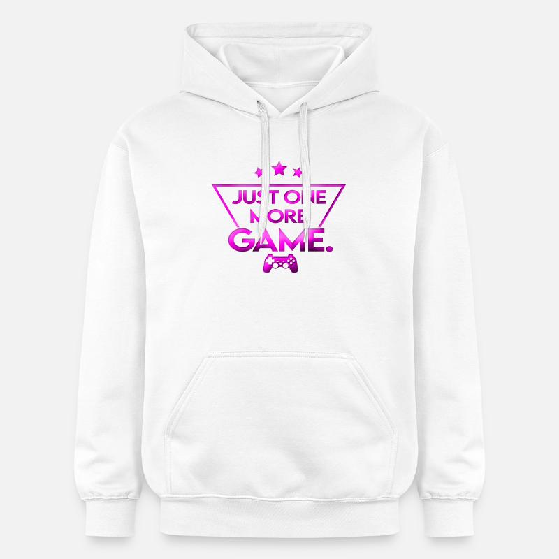 Just_one_more_game_ _gameplayerin - Sweat à capuche Softstyle® Gildan Unisexe - blanc