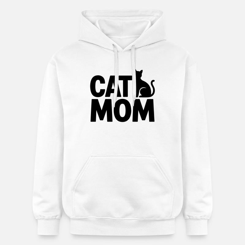 Maman Chat : Maman Chat - Sweat à capuche Softstyle® Gildan Unisexe - blanc
