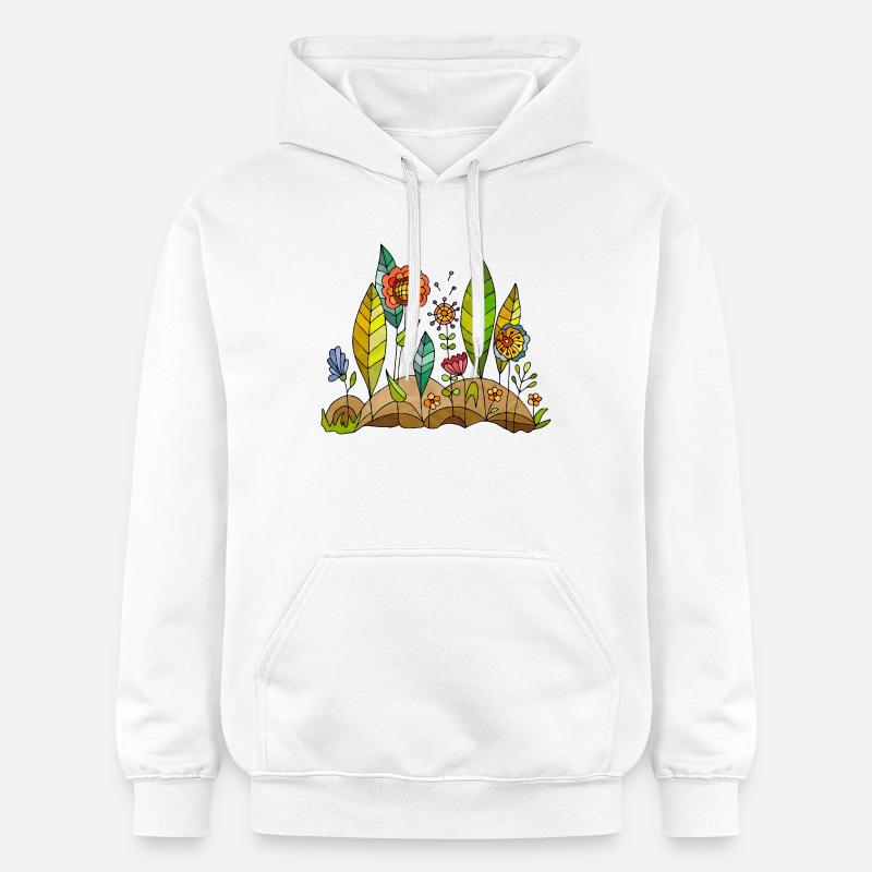 Fleur - Sweat à capuche Softstyle® Gildan Unisexe - blanc