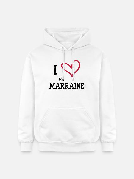 I Love ma Marraine - Sweat à capuche Softstyle® Gildan Unisexe - blanc