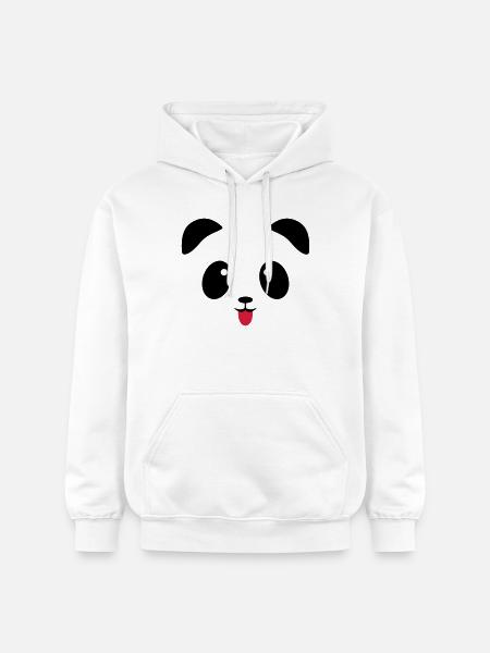 Panda Gesicht Zunge - Gildan Unisex Softstyle® Midweight Hoodie - Weiß