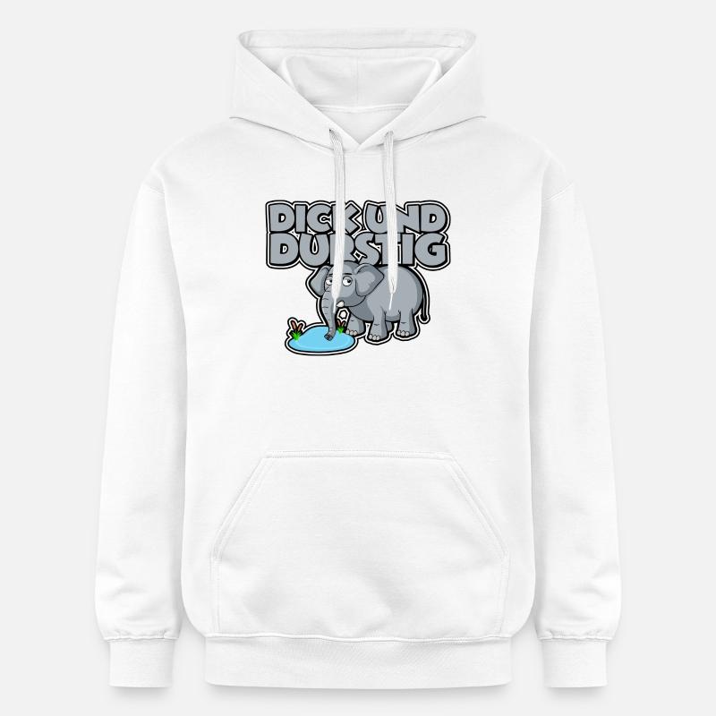 Dick und durstig - Gildan Unisex Softstyle® Midweight Hoodie - Weiß