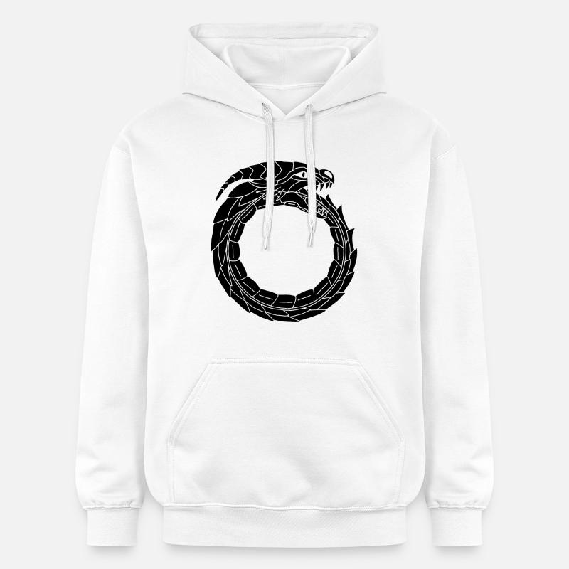 Dragon noir dévoreur - Sweat à capuche Softstyle® Gildan Unisexe - blanc