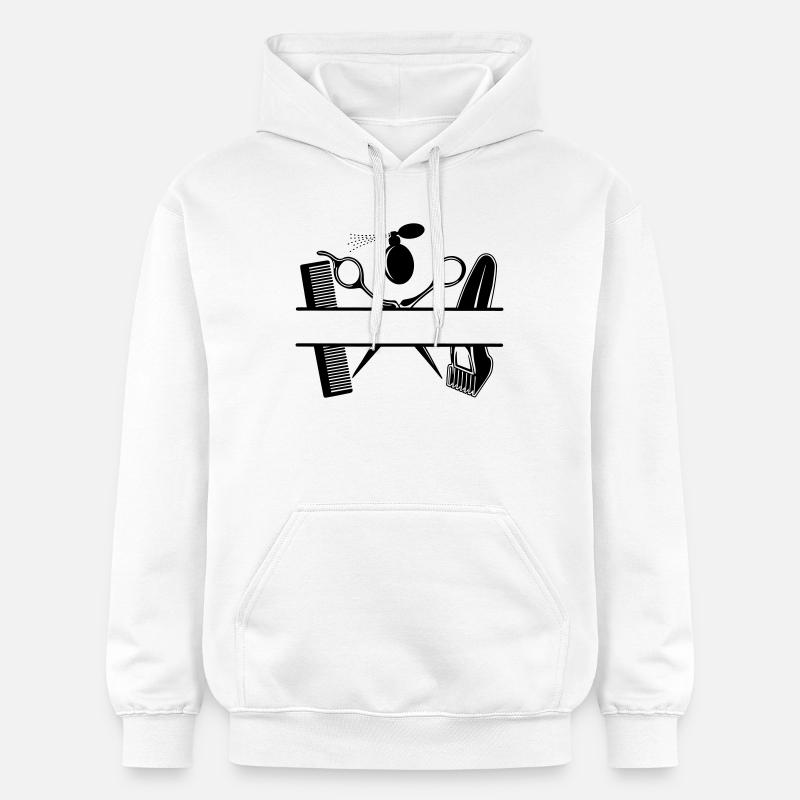 Coiffeurs attributs texte bannière - Sweat à capuche Softstyle® Gildan Unisexe - blanc