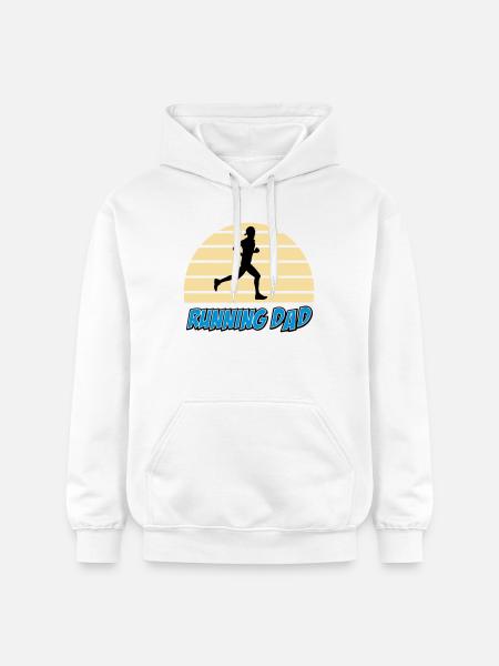 Running dad - Sweat à capuche Softstyle® Gildan Unisexe - blanc