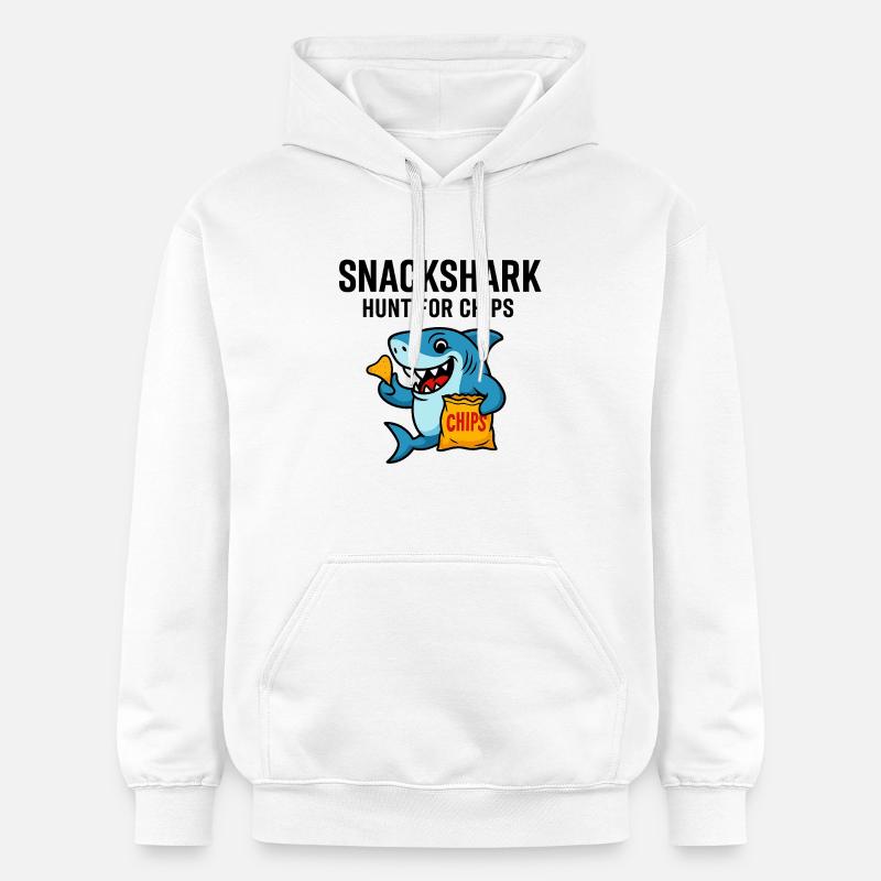Requin mignon avec des puces - Sweat à capuche Softstyle® Gildan Unisexe - blanc