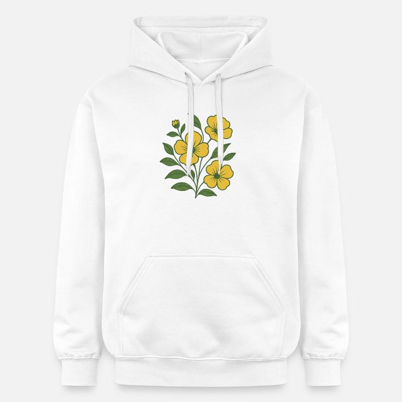 Branche de fleur jaune - Sweat à capuche Softstyle® Gildan Unisexe - blanc