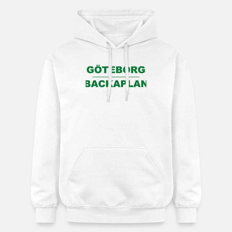 Göteborg Backaplan – Design vert-noir - Sweat à capuche Softstyle® Gildan Unisexe - blanc