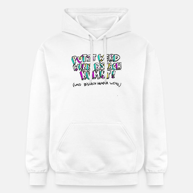 PUTZT_WERD_WENN_B SUACH_KUMMT - Sweat à capuche Softstyle® Gildan Unisexe - blanc