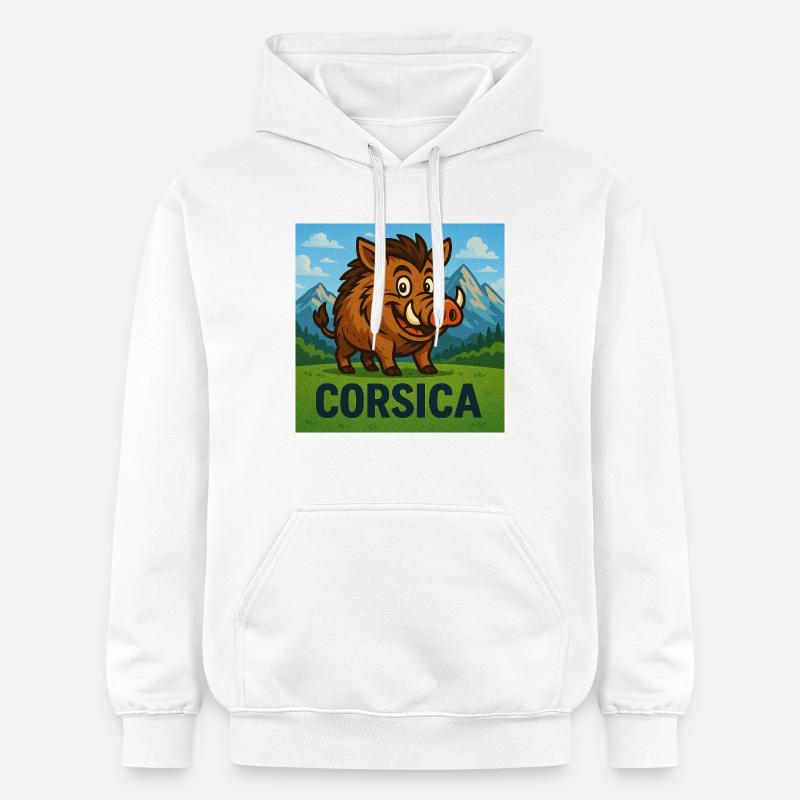 Cignale Corsu - Sweat à capuche Softstyle® Gildan Unisexe - blanc