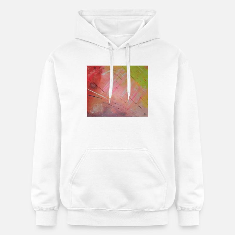 Néon Diagonale Abstrait - Sweat à capuche Softstyle® Gildan Unisexe - blanc