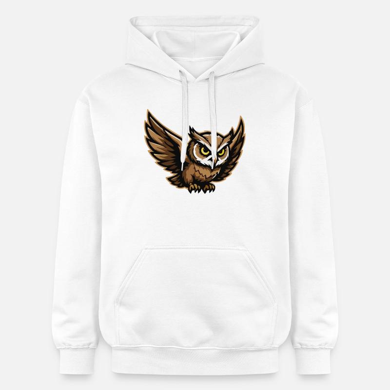 Tempête d’ailes NightOwl - Sweat à capuche Softstyle® Gildan Unisexe - blanc