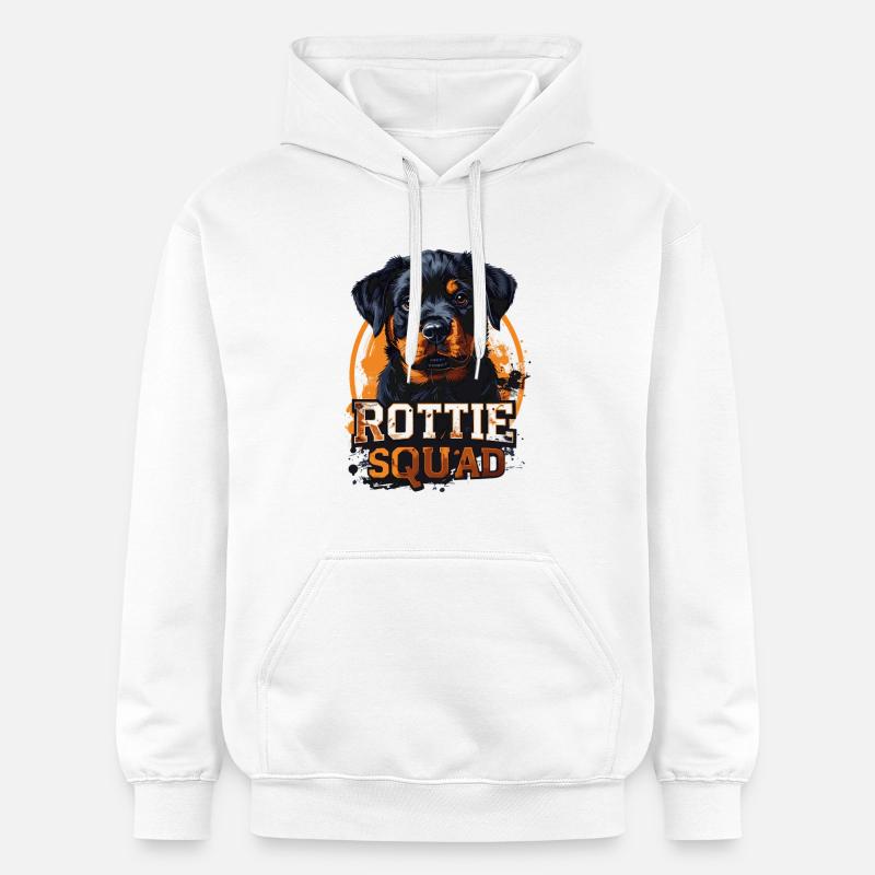 Rottie Squad – Conception Rottweiler solide - Sweat à capuche Softstyle® Gildan Unisexe - blanc