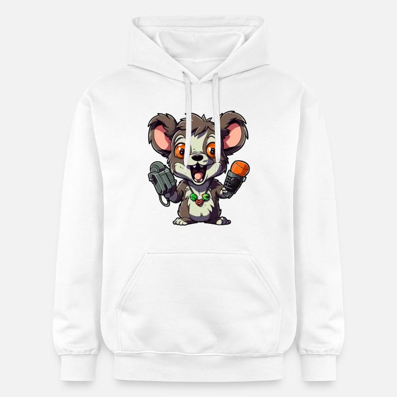 Chibi Rat Microphone Combo - Sweat à capuche Softstyle® Gildan Unisexe - blanc