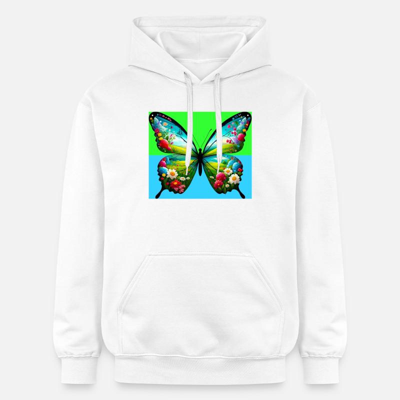 papillon - Sweat à capuche Softstyle® Gildan Unisexe - blanc