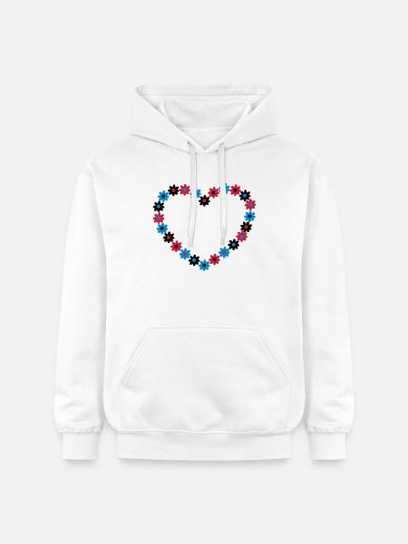Heart of flowers - Gildan Unisex Softstyle® Midweight Hoodie - white