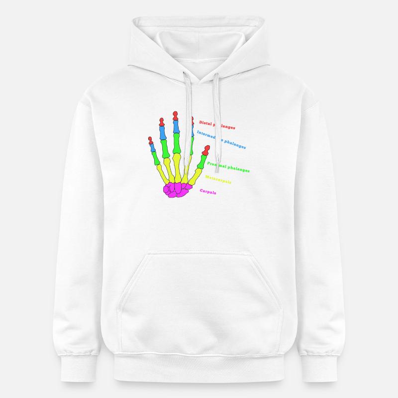 Hand Knochen Anatomie Mensch Evolution Physio - Gildan Unisex Softstyle® Midweight Hoodie - Weiß