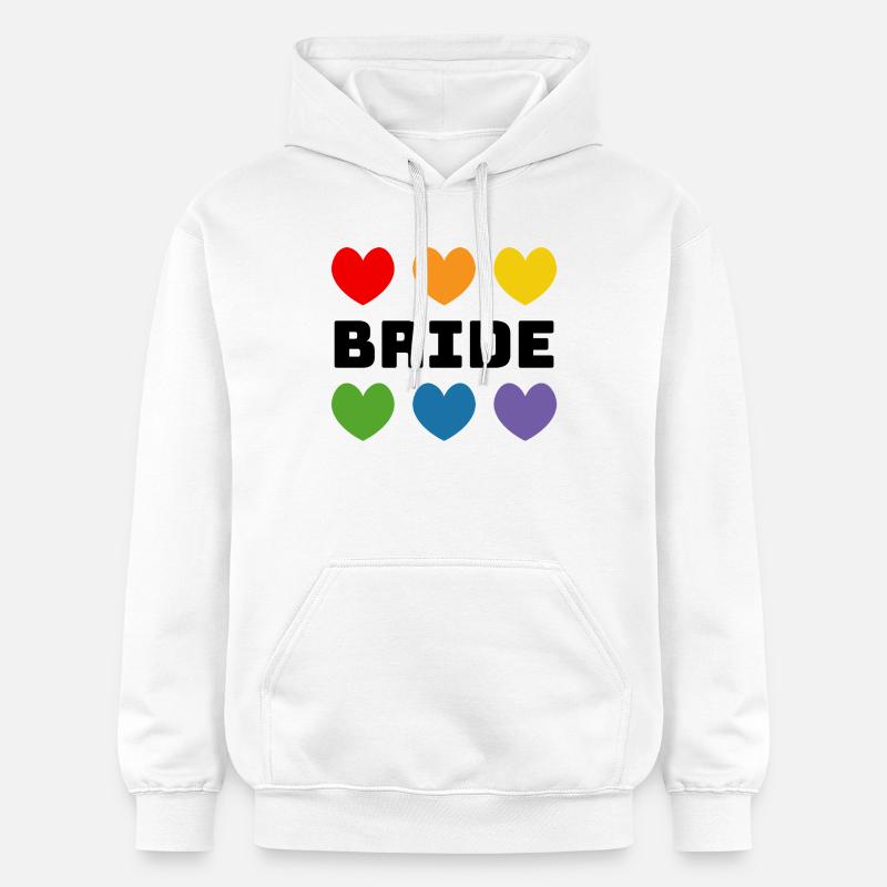 Rainbow Hearts Bride noir - Sweat à capuche Softstyle® Gildan Unisexe - blanc