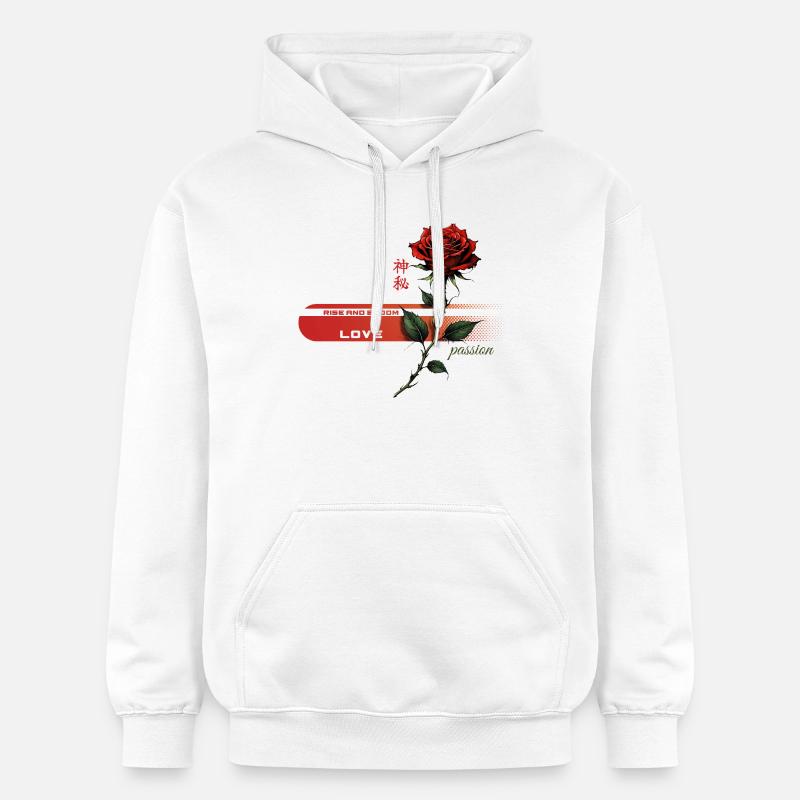 Rose pourpre de la passion - Sweat à capuche Softstyle® Gildan Unisexe - blanc