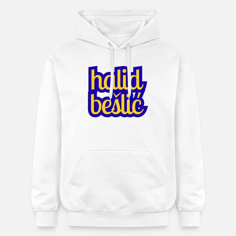 Halid Bešlić - Design en bleu jaune - Sweat à capuche Softstyle® Gildan Unisexe - blanc