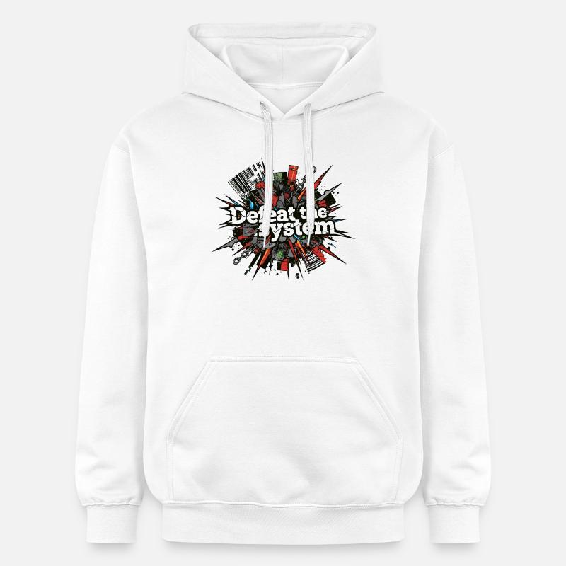 Vaincre le système : Explosion rebelle - Sweat à capuche Softstyle® Gildan Unisexe - blanc