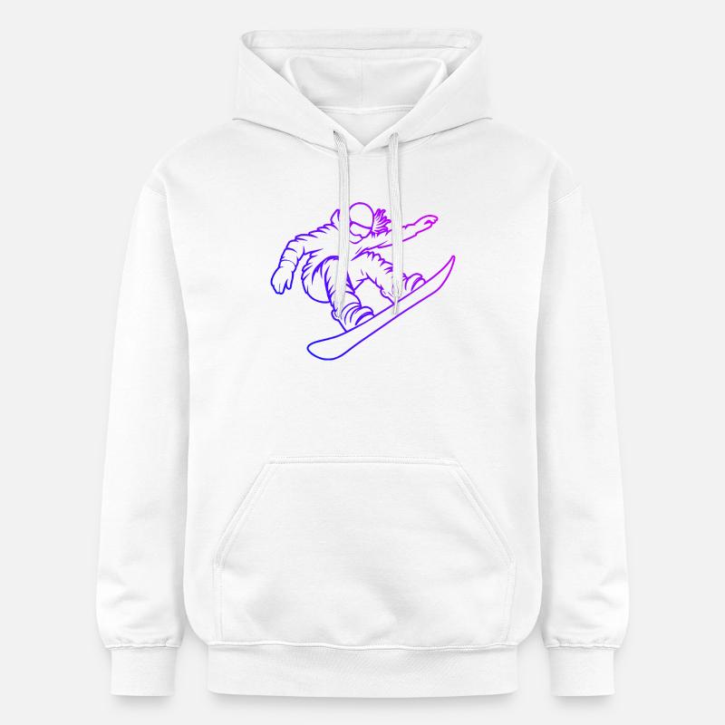 Conception compacte de snowboard pour snowboard - Sweat à capuche Softstyle® Gildan Unisexe - blanc