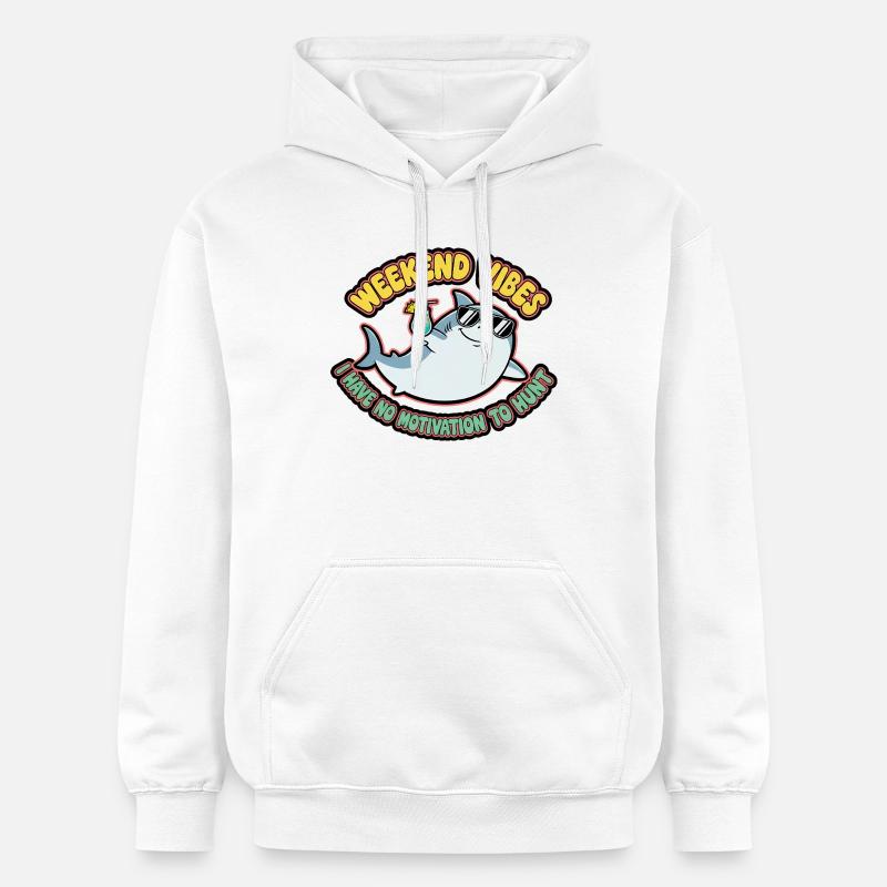 Weekend Vibes Shark Cocktail Tee - Sweat à capuche Softstyle® Gildan Unisexe - blanc