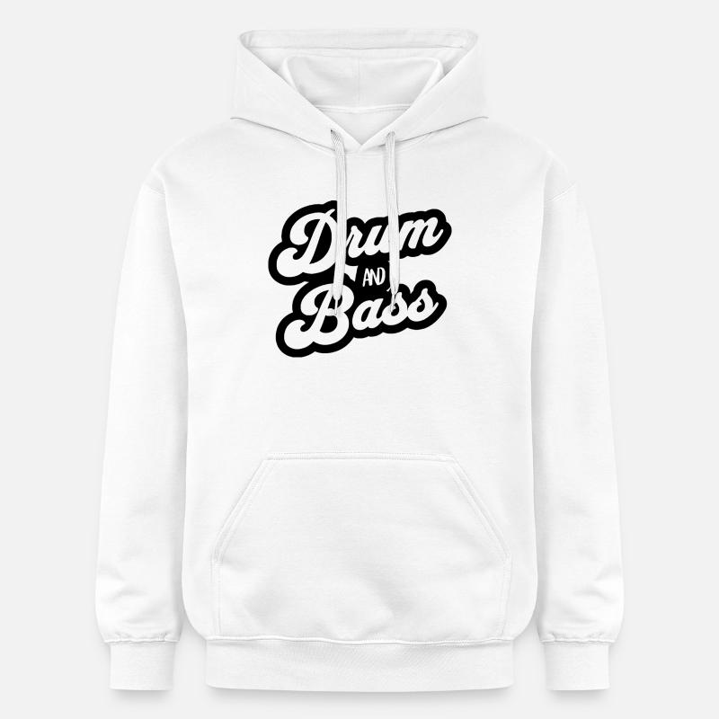 Drum and Bass Script Logo - Sweat à capuche Softstyle® Gildan Unisexe - blanc