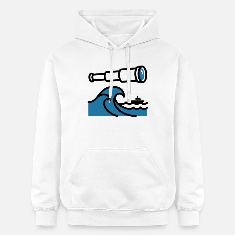 Explorateur océanique Waves Telescope - Sweat à capuche Softstyle® Gildan Unisexe - blanc