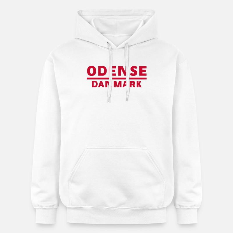Odense, Danemark - Sweat à capuche Softstyle® Gildan Unisexe - blanc