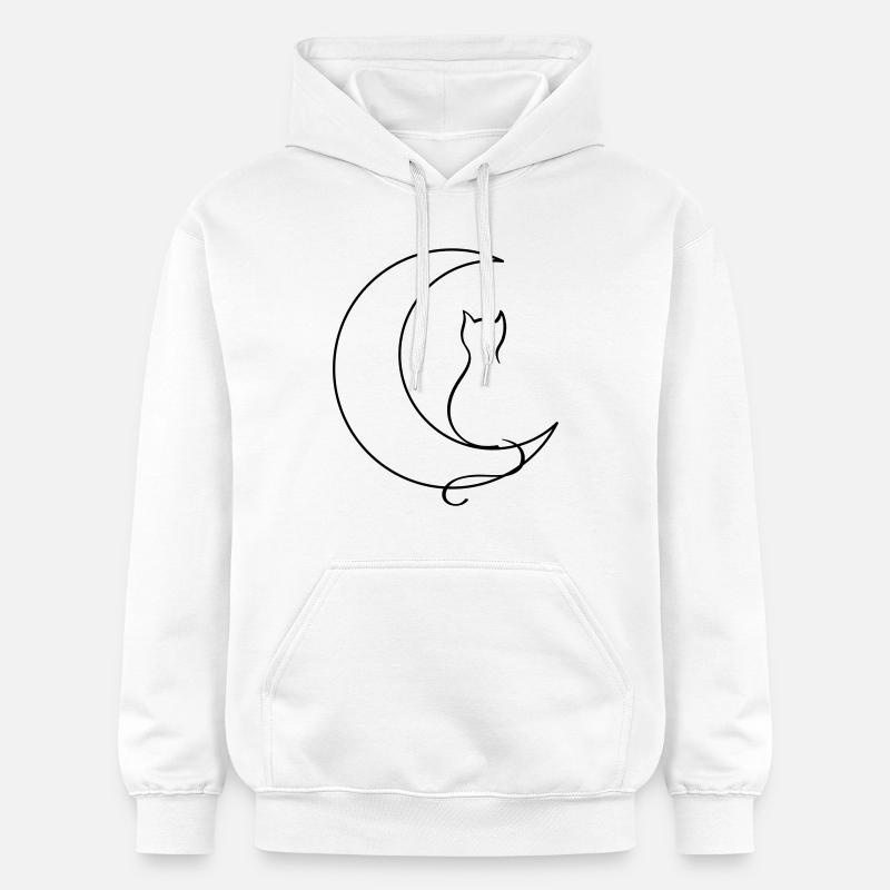 Chat de lune - Sweat à capuche Softstyle® Gildan Unisexe - blanc