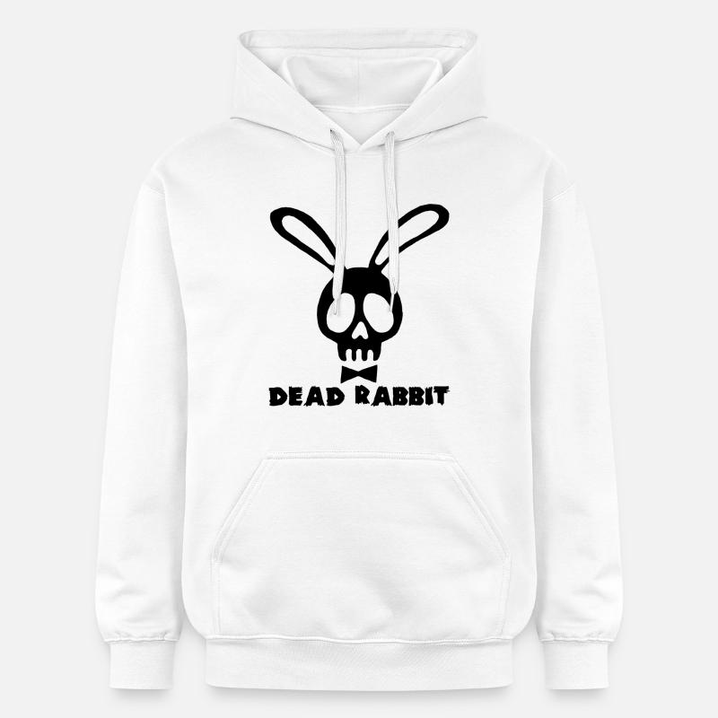 Lapin tête de mort noir - Sweat à capuche Softstyle® Gildan Unisexe - blanc