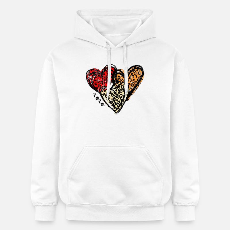 Trio Cœurs de Léopard - Sweat à capuche Softstyle® Gildan Unisexe - blanc