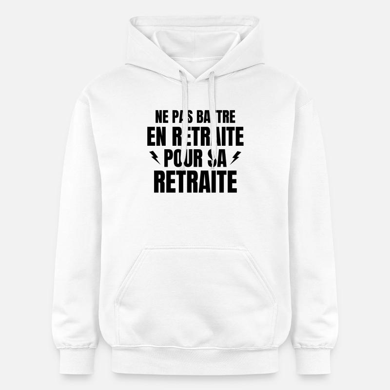 retraite, réforme des retraites, retraitée - Sweat à capuche Softstyle® Gildan Unisexe - blanc