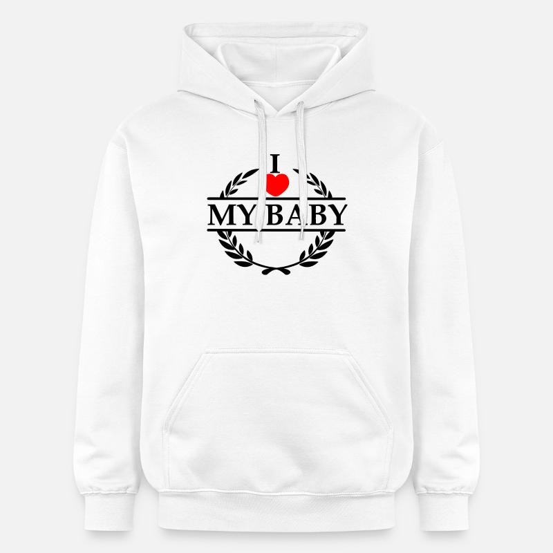 J’aime mon bébé - Sweat à capuche Softstyle® Gildan Unisexe - blanc