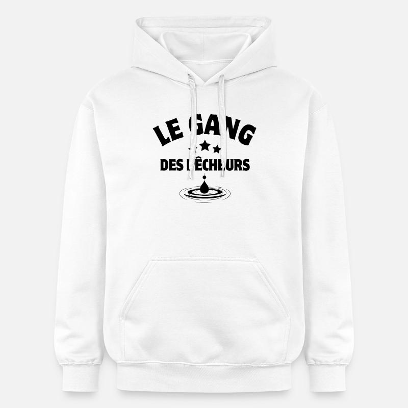 pêche, pêcheur, canne à pêche - Sweat à capuche Softstyle® Gildan Unisexe - blanc