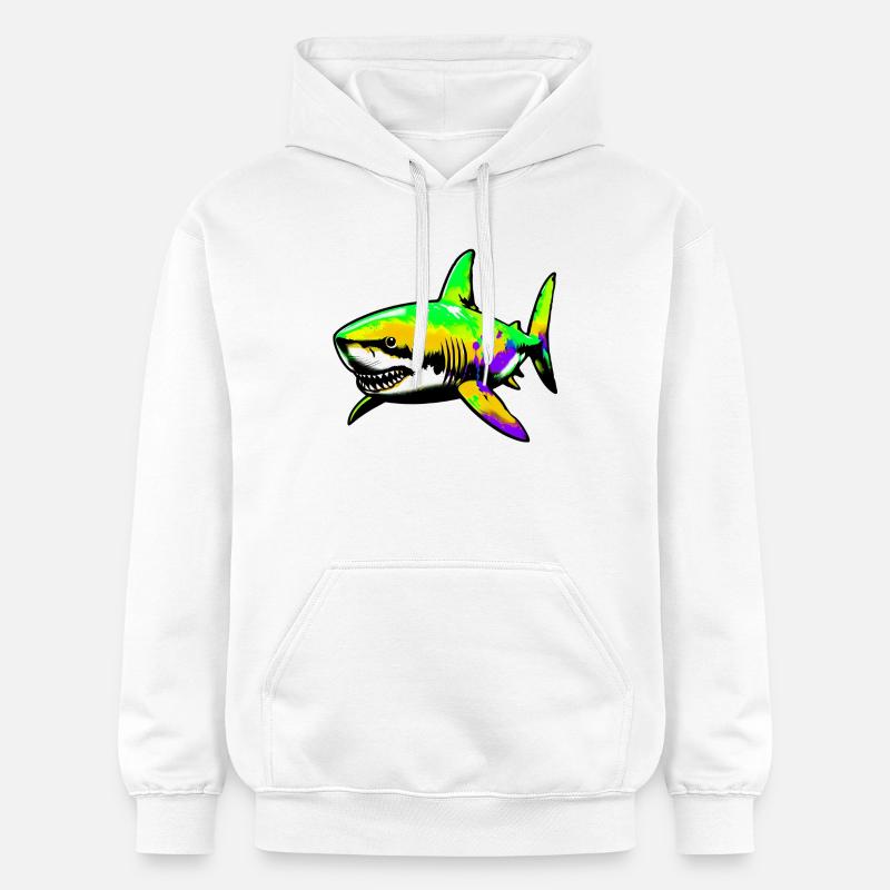 Requin - Sweat à capuche Softstyle® Gildan Unisexe - blanc