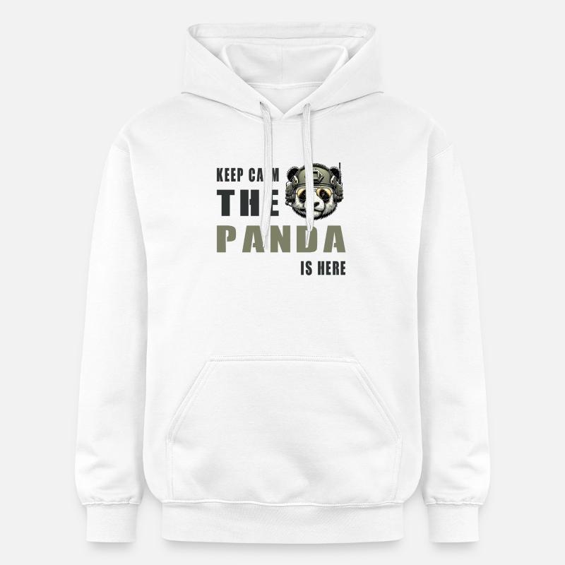 Panda tactique – Restez calme - Sweat à capuche Softstyle® Gildan Unisexe - blanc