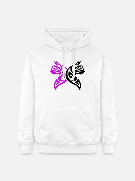 Chats Tribal Cat Design - Sweat à capuche Softstyle® Gildan Unisexe - blanc