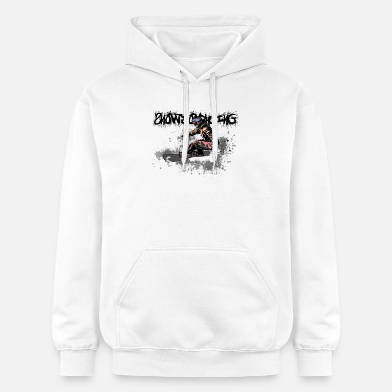 Snowboarder dynamique en style action - Sweat à capuche Softstyle® Gildan Unisexe - blanc