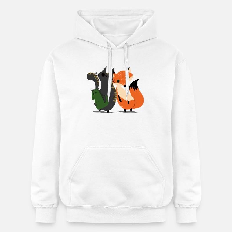 Le chat et le renard - Sweat à capuche Softstyle® Gildan Unisexe - blanc