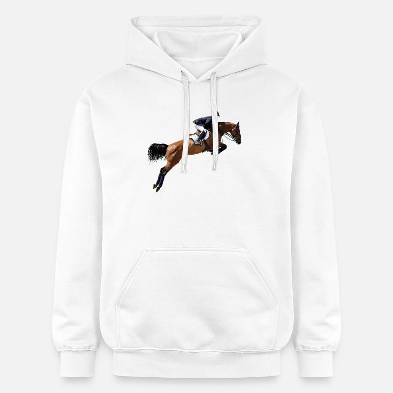 Cheval cabré en saut - Sweat à capuche Softstyle® Gildan Unisexe - blanc