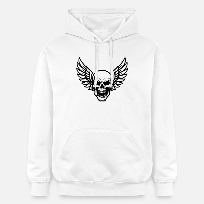 Crâne avec des ailes - Sweat à capuche Softstyle® Gildan Unisexe - blanc