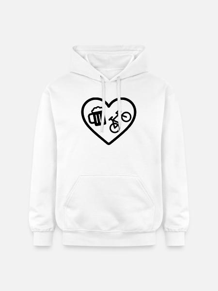 Heart Bike Beer - Gildan Unisex Softstyle® Midweight Hoodie - white