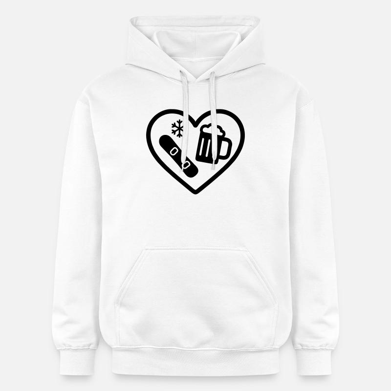 Bière de snowboard Heart - Sweat à capuche Softstyle® Gildan Unisexe - blanc