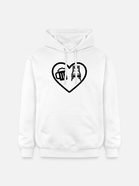 Herzbier-Flipper-Humor - Gildan Unisex Softstyle® Midweight Hoodie - Weiß