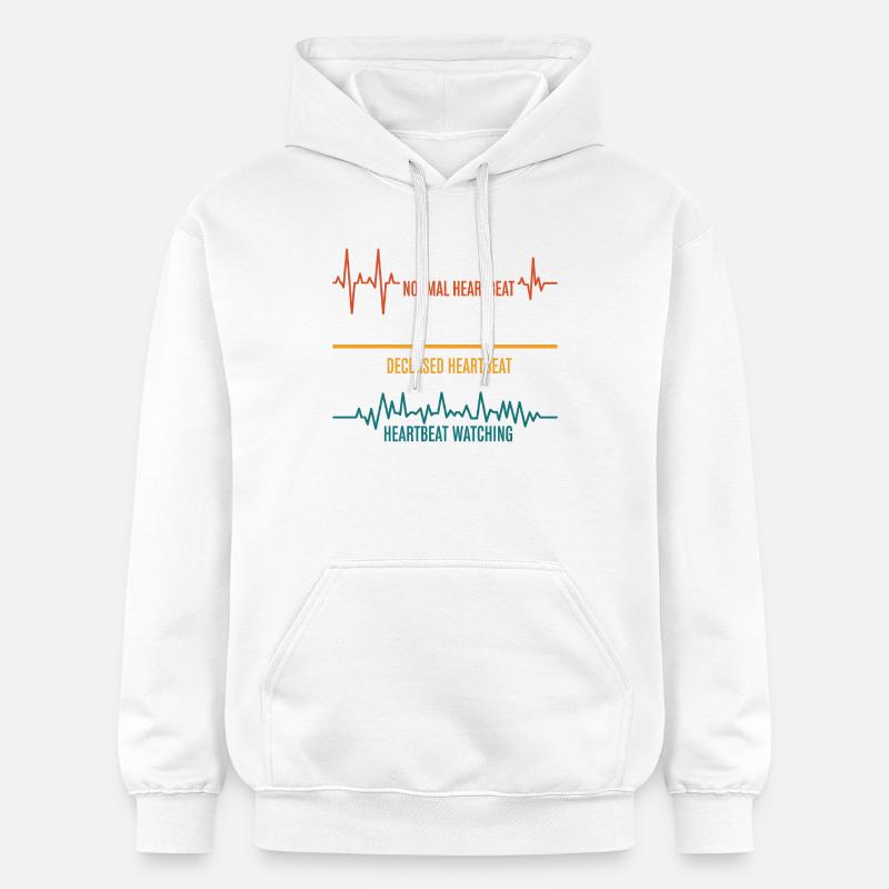 Variations du battement cardiaque Pression - Sweat à capuche Softstyle® Gildan Unisexe - blanc